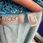 LOGO By Lori Goldstein Logo Lori Goldstein Blue Tie Dye Crochet Kimono Open Front Cardigan M Sweater Photo 2