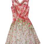 Unique Vintage NWOT  floral white pink and green dress size XS Photo 5