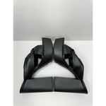 Open Edit  Platform Sandals Size 8.5 Black Square Open‎ Toe Knotted Heels Photo 4