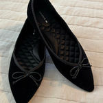 Birdies  Size 7.5 Goldfinch Pointed Point Toe Ballet Flats Black Velvet Photo 0