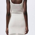 ZARA Cream crochet knit mini dress Size M Photo 3