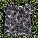 Sag Harbor  black and white floral Button Down Blouse Photo 0