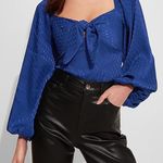 EXPRESS Satin Jacquard Tie Front Thong Bodysuit Photo 0