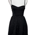 Talula Womens Black Fit & Flare Sleeveless Short Dress Polka Dots Smocked Size 0 Photo 0