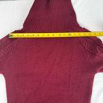 Red Cable Knit Sweater Dress Long Sleeve Turtleneck Pullover Size L Photo 7