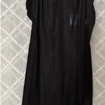 Delicates  Black Satin Like Lace Chemise Lingerie Semi Sheer Maxi Slip Dress L Photo 0