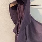 The Limited  Purple Satin Ruffle Front Knit Back‎ One Shoulder Blouse Size S Photo 2