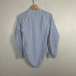 J.Crew blue and white striped rash guard one piece swimsuit size 8 Photo 5