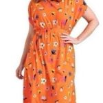Eloquii  Drop Sleeve Orange Floral Stretchy Midi Dress Women’s Plus Size 14 / 16 Photo 11