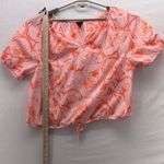 Talbots Crop Floral Top Pink Peach 1X Photo 8