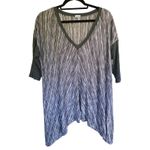 Splendid Oversized V-neck Tunic Tshirt Large Heathered Gray Grunge Emo Goth Photo 1