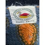 Marsh Landing Hand Knits Women Sweater Size M Fair Isle Cream Cable Knit Blue Size M Photo 3