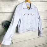 Michael Kors Light Blue Stretch Denim Trucker Style Jean Jacket Women’s Size XL Photo 4