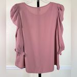 SheIn Plus Size Soft Blush Rose Pink Chic Dainty Modest Blouse Feminine Ruched Office Photo 5