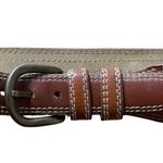 Vintage Kenzo Paris Embroidered Woven Brown Leather Belt Size 70cm/ Small Photo 5