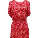 & Other Stories & Other Stories Batwing Sleeve Ruffle Mini Dress Red & White Floral US Size 12 Photo 1