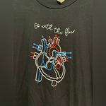 Go With The Flow Cardiac Nurse Shirt Anatomic Heart (401) Blue Size XL Photo 1