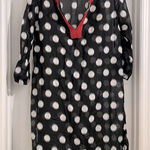 Talbots  Women’s Black Polka Dot Silk Swim Cover Up Size Small Photo 0