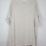 Umgee Tunic top fringe hem bell sleeve Lagenlook V-Neck Boho Preppy Photo 4