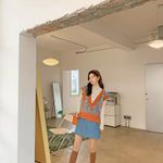 Boutique Korean Vintage Floral Knitted Sweater Vest Photo 6