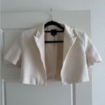 ZARA  Cream Short Sleeve Cropped Blazer Size Small Photo 1