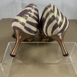 J RENEE' Leather Tiger Stripe Copper Shine Stiletto Size 6.5 Gold Photo 4