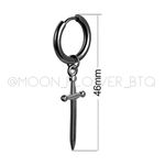 Punk Goth Dagger Sword Huggie Hoop Earring Black Photo 5