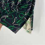 Peter Nygard  Silk Green Navy Sleeveless Scribble Printed Women's Tank Top‎ 12 Photo 4