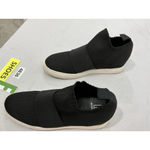 Womans Material Girl Pull On High Top Fashion Sneakers 9 Black Stretch Wedge Photo 2