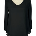 Philosophy Small Top V-Neck Lightweight 3/4 Sleeves Cutout Hi-Low Hem Semi-Sheer Photo 0