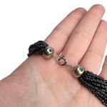 Black/Gray Seed Bead Multi Strand Layered Collar Necklace Black Photo 5