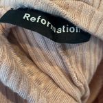 Reformation  Ribbed Pink Mini Dress‎ Scoop Mini Sleeves Size Large Bodycon Photo 5