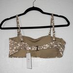 ANDIE NWT Olive Ditsy Flower The Bora Bora Swim Top Size Medium Photo 4