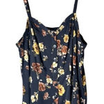 Torrid  Tank‎ Top Women 10 Black Floral Print Button Front Shirt Boho Festival Photo 0