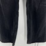 ZARA  High Rise Waisted Wide Leg Raw Hem Black Denim Jeans Women's Size 14 Photo 5