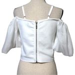 On Twelfth Twelfth size large puff sleeve white crop top off the shoulder adjustable straps Photo 2