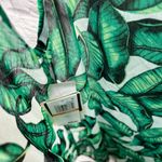 Miken Peplum Hem Sheer Swim Cover Up White Emerald Tropical Size S New Green Photo 6