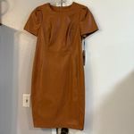 Calvin Klein  Camel Tan Faux Leather Dress Caramel Mocha Expresso 10 Vegan Photo 3