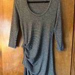 Abercrombie & Fitch Gray Black Striped Sweater Dress Ruched Side Size medium Photo 0