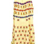 Anthropologie All Things MOCHI Remi Rainbow Embroidered Midi Dress 100% Linen Sleeveless XS Photo 4