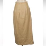 ZARA Beige Cream Draped Faux Leather Midi Skirt Slit Women’s Size Small S Photo 7