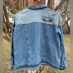NFL NWT Las Vegas Raiders (Oakland)  denim jacket Wear by Erin Andrews Photo 4