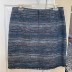 Ann Taylor loft blue skirt with fringe hem Photo 2