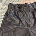 Lucy Paris Black Paperbag Faux Leather Shorts Photo 3