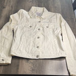 Love Tree Off-White Denim Distressed Jacket Photo 0