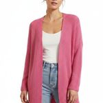 Cozy Casual Cozy Co Cardigan Womens 2X 3X Pink Open Front Slit Knit Ribbed Photo 0