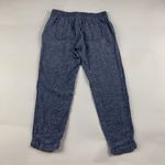 Old Navy Blue Chambray Linen Blend Pull On Ankle Pants XS Photo 5