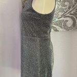 EXPRESS Silver Sparkle High Neck Sleeveless Dress Photo 1