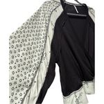 Free People Auxton Top Black Green Thermal Wrap BOHO Chic Side Tie Size Small Photo 3