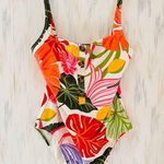 Sanctuary  MULTI Button Front Over The Shoulder Mio One Piece Swimsuit, US L Photo 3